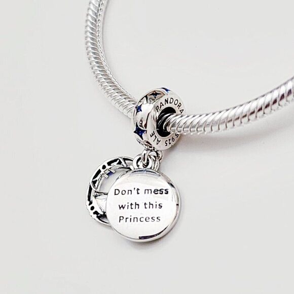 Pandora Star Wars Princess Leia Blue Enamel Crystal & CZ Charm - Picture 4 of 5